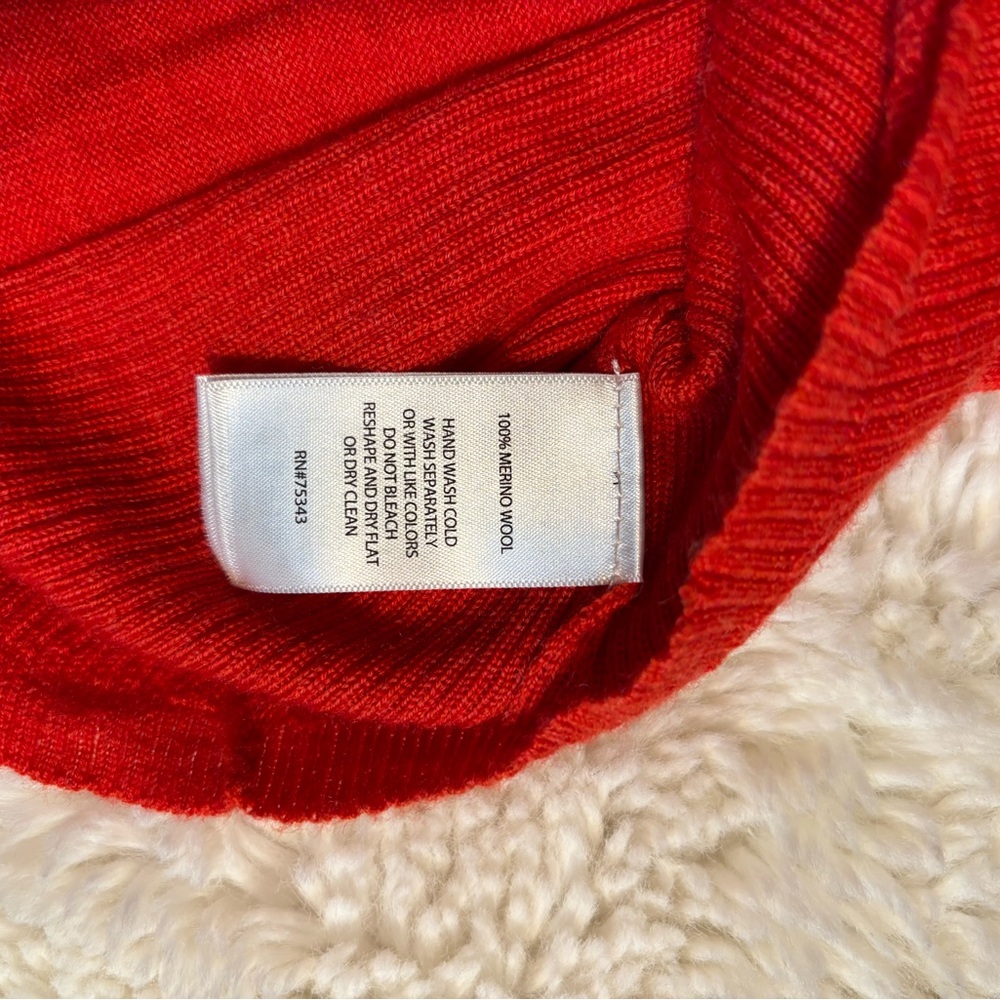 Max Studio Red 100% Extra Fine Merino Wool Soft Casual Long Sleeve Sweater Sz 1X - Picture 9 of 11
